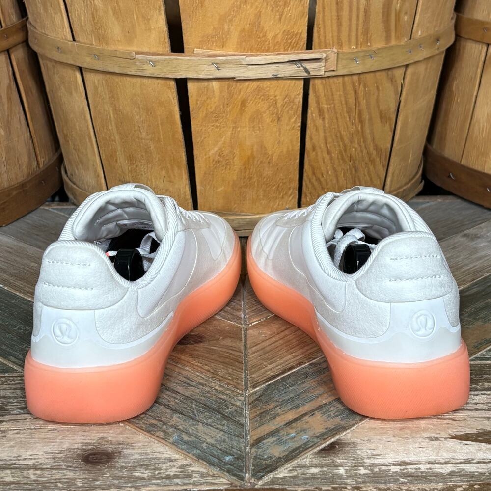 Lululemon Cityverse White Leather Juicy Peach Comfort Sneakers Womens Size 8 - Picture 9 of 12